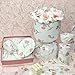 Floral Tissue Paper, White with Pink Tulip Flowers Pattern- 20