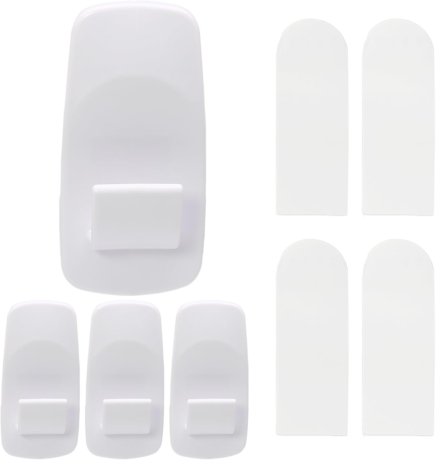 4 Jumbo Sticky Hooks 12 Strips 6Lb, White Adhesive Wall Hanger