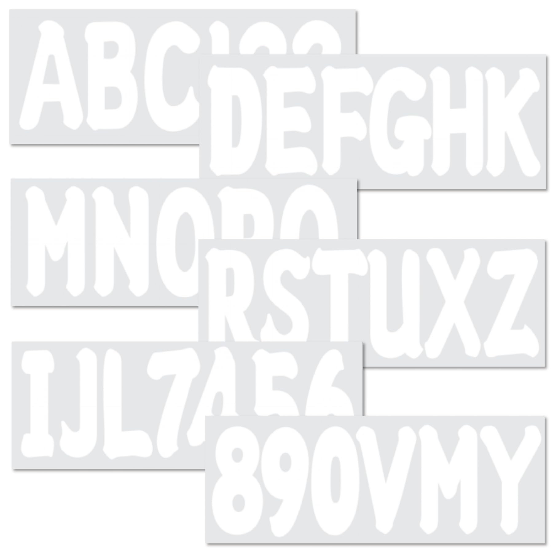 Lettres autocollantes étanches de 7,6 cm blanches anti-rayures pour jet-ski
