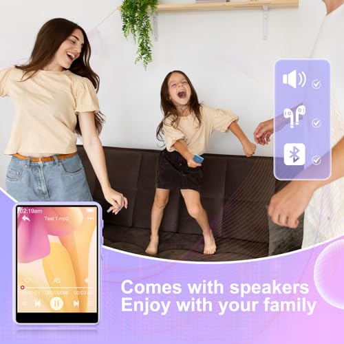 Image of MP3 Player with Bluetooth 5.4, ZAQE 64GB 2.4 inch Portable HiFi Music Player with FM Radio /HD Speaker /E-Book, Digital Music Player Earphones Included