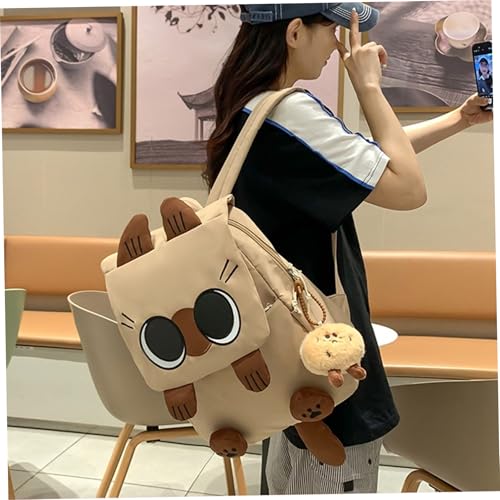 Cartoon Backpacks, Siamese Cat Cute Backpack with Chic Pendant Y2K Kawaii Large Capacity School Bag for Travel, Work, or Casual Outings2
