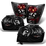 For 2005-2006 For Jeep Grand Cherokee Black Smoked Headlights+ Black Tail Lights Lamps Pair Set