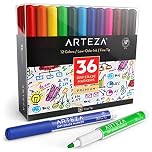 ARTEZA Dry Erase Markers, Pack of 36 (with Fine Tip), 12 Assorted Colors with Low-Odor Ink, Whiteboard Pens is Stationary Supplies School, Office, or Home