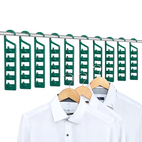 Set of 10 Space Saving Hangers for Clothes, Hanger Organizer Space Saver