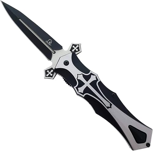 Miniatura 2 de Tac Force Daga estilo Cuchillo plegable, Negro