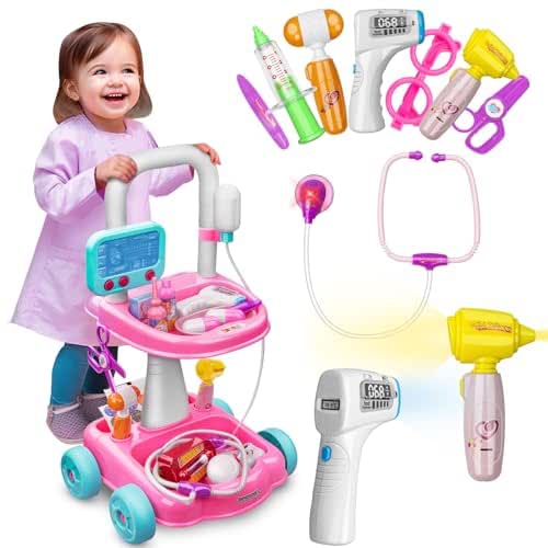 Aowjoy Toy Doctor Kit for Kids, 26Pcs Pretend Medical