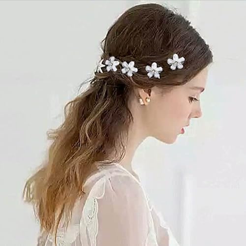 Miniatura 5 de 40 horquillas para el pelo de boda para novia, BetterJonny Flower Crystal Pearl Pinzas para el cabello con diamantes de imitación, accesorios para