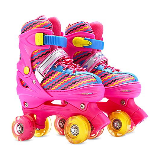 Pattini In Linea Regolabili Per Bambini, Ragazzi E Adulti | Taglie S (31-34) E M (35-38) | Ruote In PVC, Traspiranti