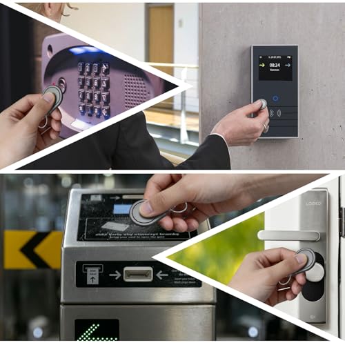 Ultralight C ULC Keyfobs NFC Key Fobs RFID Token Key Cards 13.56MHz Kontaktlose Ticket IC MF0ICU2 Grau RFID Key Fob Kompatibel mit aktualisierten SAFLOK, KABA, UNITY & Salto Schlösser (10pcs)
