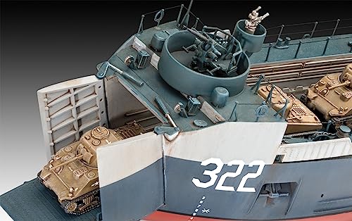 Revell Rv05169 05169 Us Navy Landing Ship Medium (Bofors 40Mm) Plastic Model Kit 1:144 Scale, Unpainted #TOP5