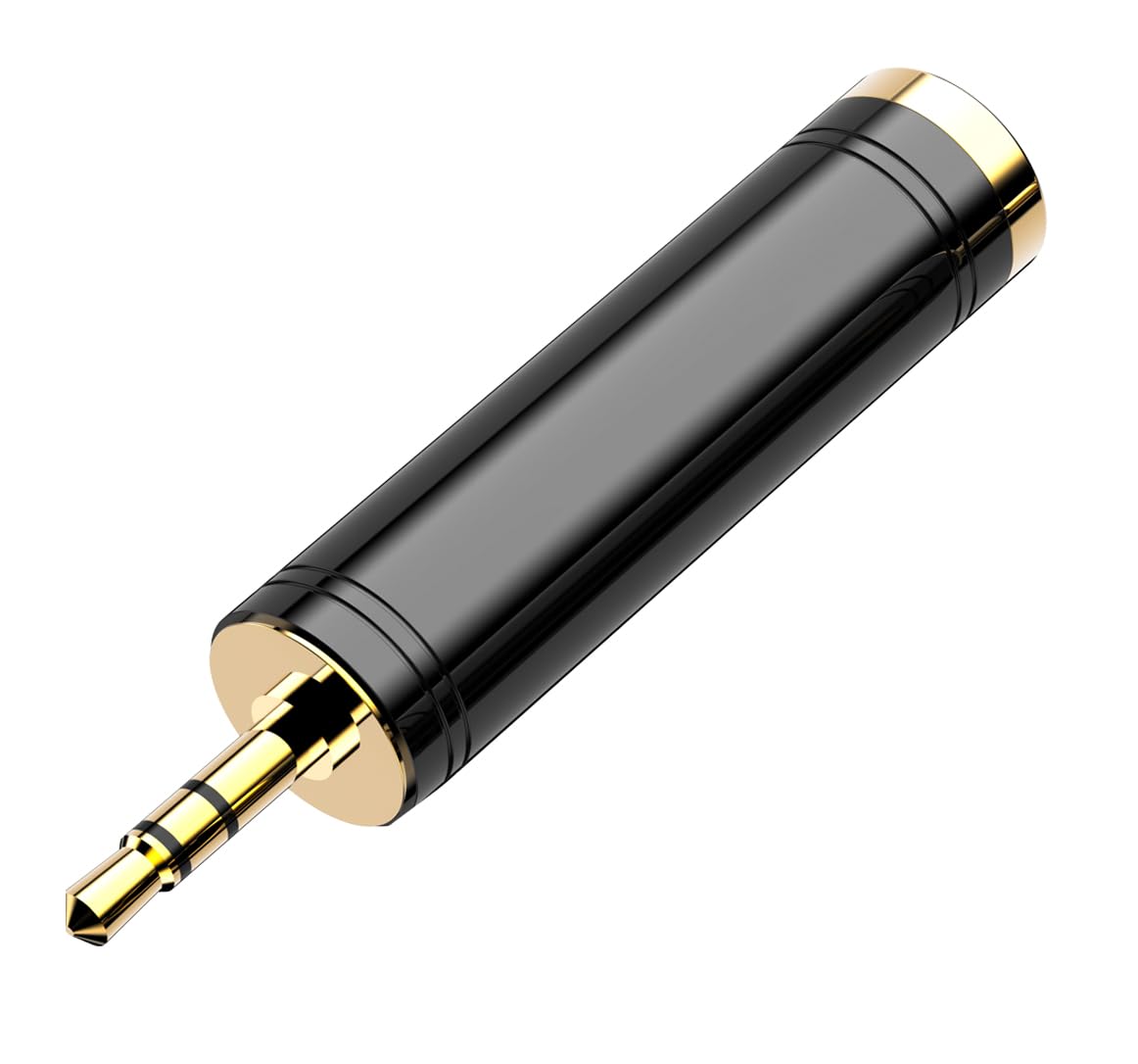 Eanetf 3.5mm to 1/4'' Stereo Gold-Plated Pure Copper Adapter, 1/8 Inch Mini Jack Male to 1/4 Inch Female Jack Stereo Adapter for Headphone Amp Adapte
