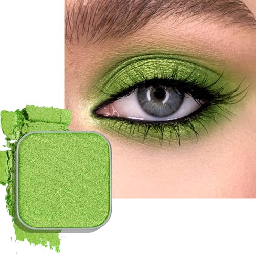 Fillwie Shimmer Single Eyeshadow Fresh Light Green with Soft Glow Finish, Blendable Powder, Magnetic Pan for Custom Magnetic Makeup Palette (Halo Leaf)
