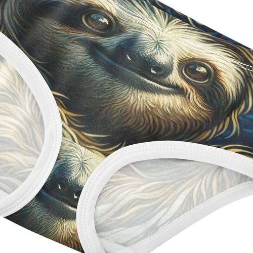 Cute Sloth Starry Night Panties Little Girl Toddler Underwear Floral Cotton Fun Kids Briefs Undies 2t4