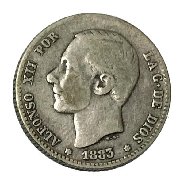 Moneda Plata España 1883 * 83 1 Peseta Alfonso XII
