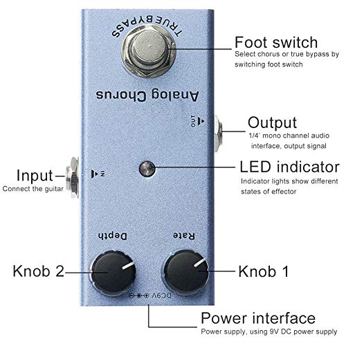 Pédale d’effet de guitare, alliage d’aluminium Pratique DC 9V Pédale de chœur analogique réglable JDF‑07 pour guitare - Les Beatles, Paul McCartney, John Lennon, RIngo Starr, George Harrison Pédale d'effet de guitare, alliage d'aluminium Pratique DC 9V Pédale de chœur analogique réglable JDF‑07 pour guitare – Image 7