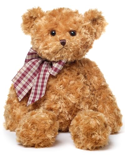 Bearington Wuggles Stuffed Teddy Bear with Bow - 18' Vintage Teddy Bears Stuffed Animals with Soft Curly Fur - Cute and Cuddly Classic Snuggle Bear...