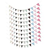 WOONEKY 10 Stück Dekorative Teilig Wimpelkette Dreieck Bannerflaggen Bunte Girlande für Klassenzimmer Party Feier Innen Außen Deko Farbecht