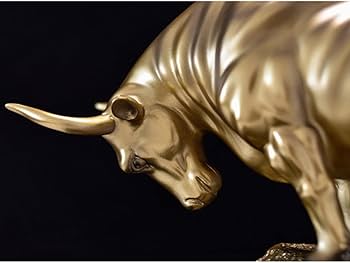 Amazon.co.jp: オーナメント 牛の彫像 干支 デコレーション 金牛 開運