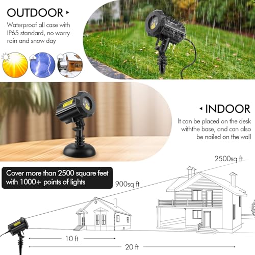 Image of Poeland Christmas Laser Projector Lights Waterproof Outdoor Garden Decorative Lighting with Security Lock 3 Color Red Green Blue