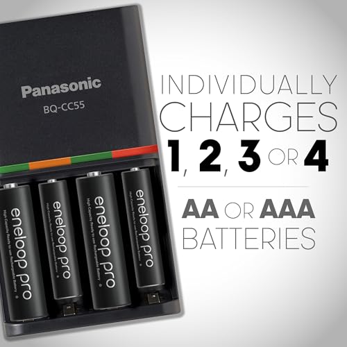 Image of Panasonic K-KJ55KHC4BA Advanced 4 Hour Quick Battery Charger with 4AA eneloop pro High Capacity Rechargeable Batteries