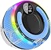 AOSRAU Bluetooth Shower Speaker, 2025 Portable Bluetooth Speaker 5.3 with Time Display, IPX7 Waterproof with Suction Cup, RGB Lights, Stereo Bass, Wireless for Bathroom/Party/Travel/Outdoor, Blue