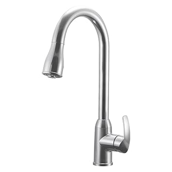Dura Faucet DF-NMK508-SN RV Pull-Down Kitchen Faucet (Brushed Satin Nickel)