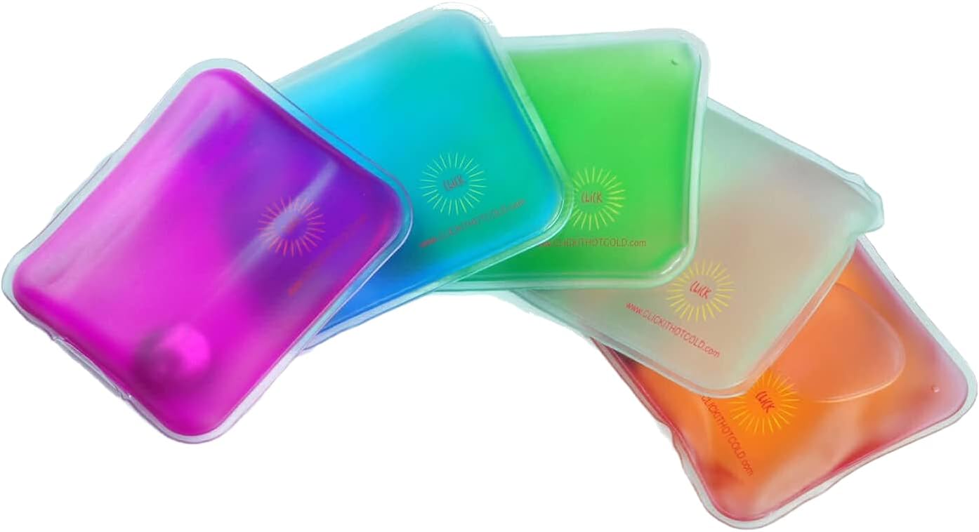 Snap It Hot/Cold Reusable Gel Heating Pad. Pain Relief! (Pocket (Hand Warmer), Assorted Colors - 5 Pack)