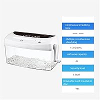 Vista 2 de HXQHXQ 4L Handy Hand-held Shredder Office Desktop Mini Shredder Removable A4 Paper Shredder Card Shredder Disc