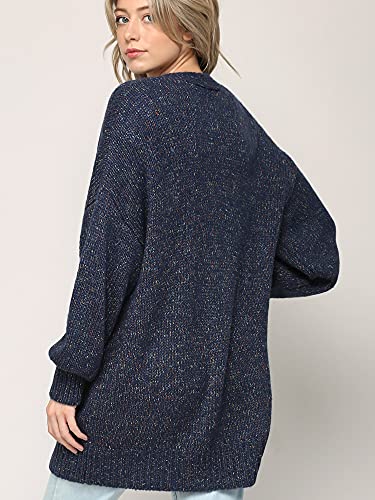 Made By Johnny Womens Long Sleeve Open Front Chunky Knit Batwing Warm and Comfy Cardigan Loose Baggy Sweater with Pocket3