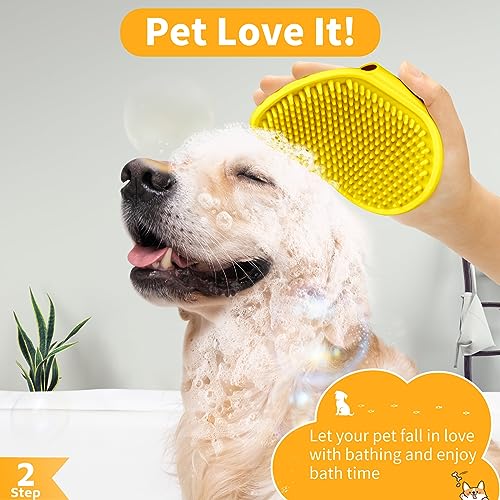 image for Comotech 6PCS Dog Bath Brush & Dog Toothbrush | Adjustable Handle Sham
