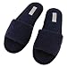 Lunasidus, Women's 100 Percent Turkish Cotton Open Toe Spa Slippers - Navy Blue
