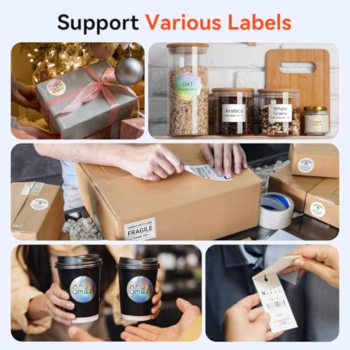 Image of TATTMUSE Bluetooth Thermal Label Printer, 4X6 Shipping Label Printer for Small Business, Thermal Printer Scanner Accessories Compatible with Phone, iOS, Android, Windows, Mac, Amazon, Shopify