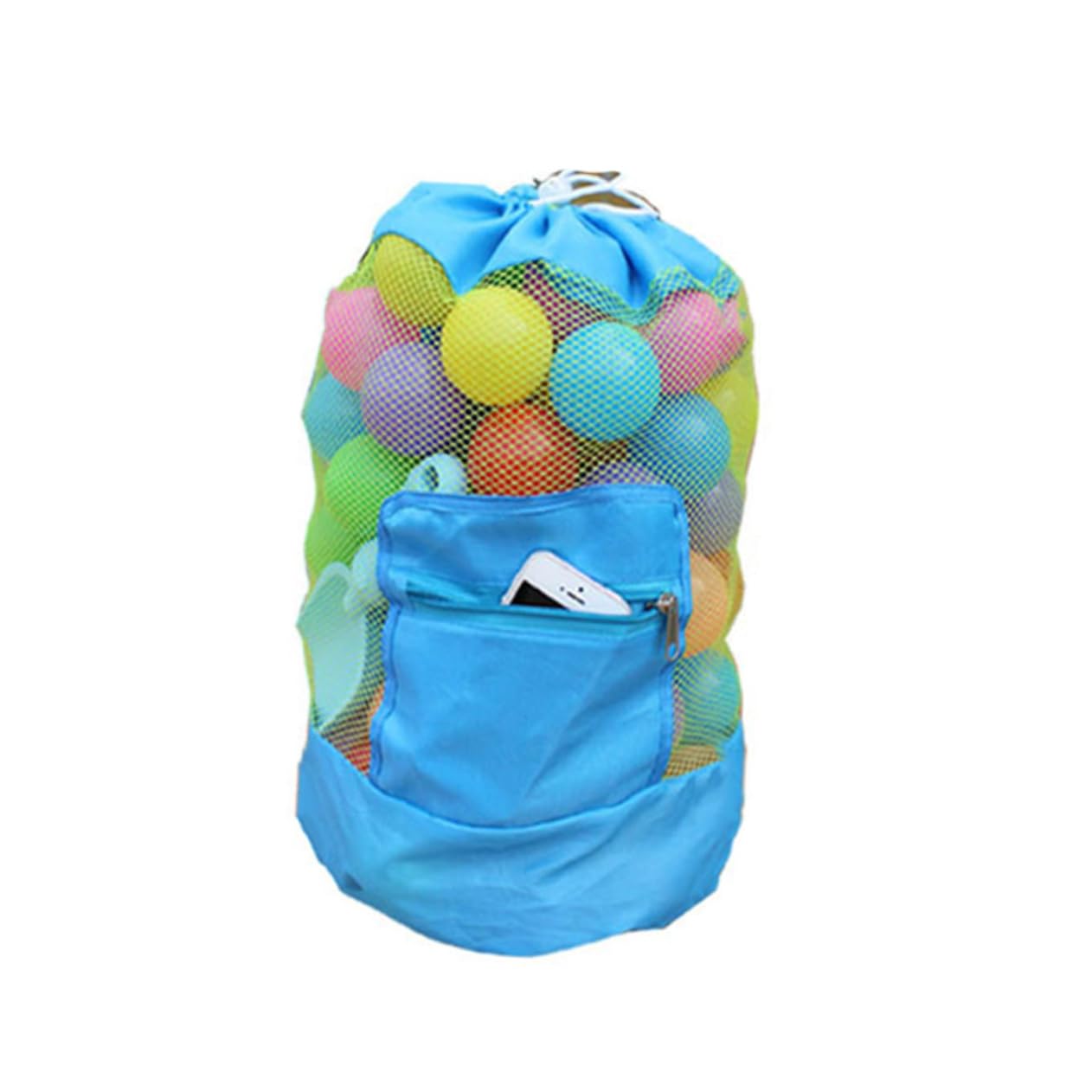 KOMBIUDA Straw Beach Bag Mesh Kids Tote for Toys Beach Dredging Tool Heavy Duty Handles