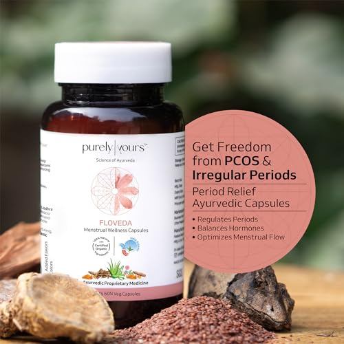 Image of Purely Yours FLOVEDA | Period Care Ayurvedic Capsules | Balances Hormones | Manages PCOS Symptoms like Dysmenorrhoea, Pigmentation & Acne etc | 60 Caps (Pack of 1)