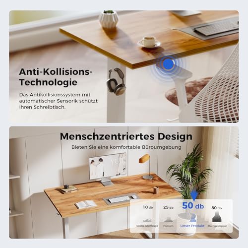 Agilestic Höhenverstellbarer Schreibtisch 140 x 60 cm – Ansicht 5