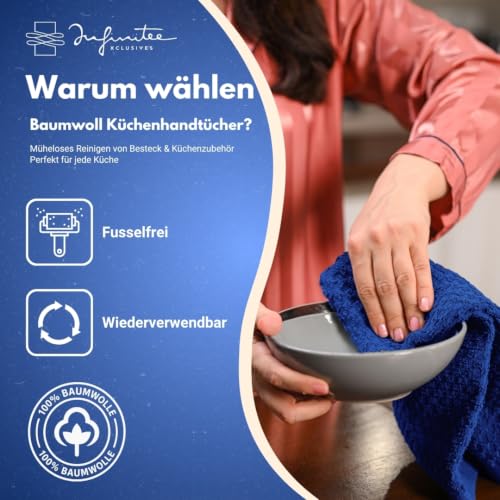 Infinitee Xclusives Geschirrtücher 12er Set, 38x64cm Küchentücher – Ansicht 4