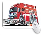 Gaming Mauspads, großer Feuerwehrauto mit Notausrüstungen Universal Sicherheit Rettungsteam Motor Cartoon, rutschfeste Gummi Base Mauspad für Laptop, Computer, Zuhause, Büro Mousepad