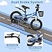 COSTWAY Kids Bike, 12 Inch Toddler Bike for Boys & Girls Aged 3-8 Years Old, Kids Bicycle w/Removable Training Wheels, Handbrake & Coaster Brake, Basket, Bell (Blue, Checkerboard Pattern)