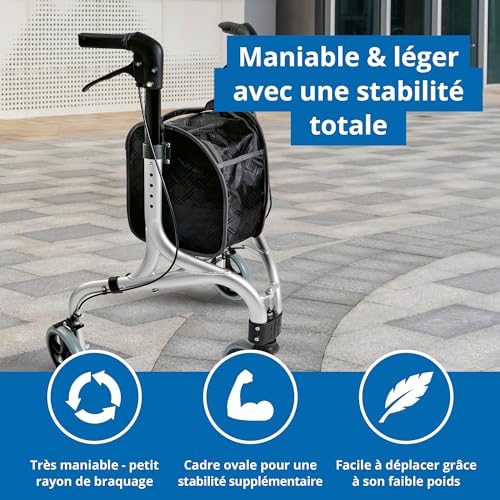 Rollator 3 roues léger Weinberger déambulateur pliable - 4