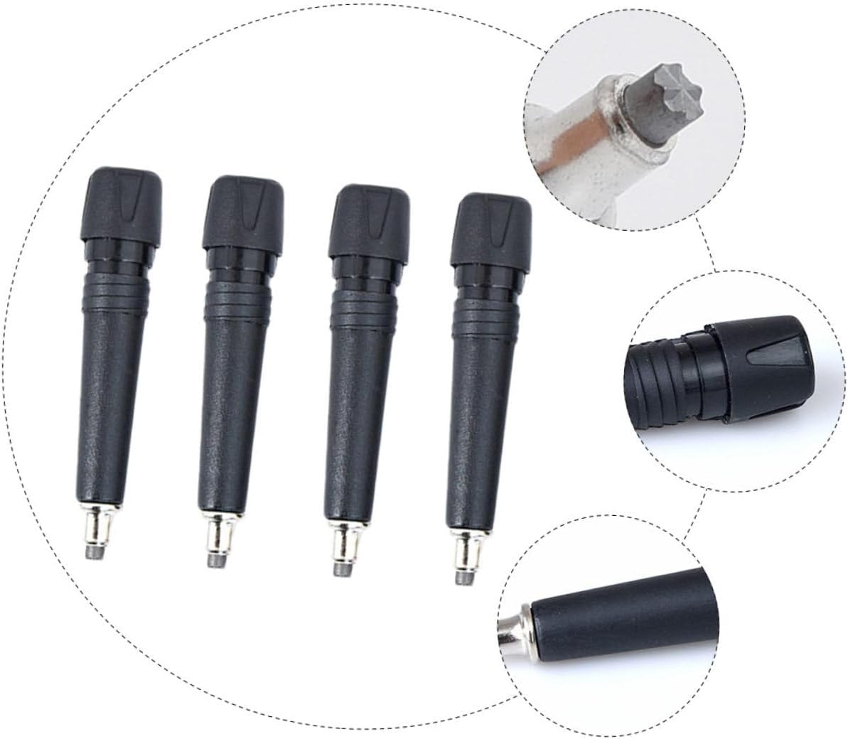 INOOMP 8 pcs Shocks Gear Rod Sticks Accessories Walking Carbide Pole Absorbing Protectors Tungsten Black for