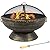 Sunnydaze 30-Inch Large Outdoor Fire Pit - Wood Burning Fire Pit for Outside with Poker and Screen - Black Finish - Regal Cauldron