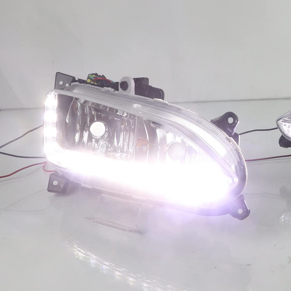 1 Uds Auto LED DRL Luz De Circulación Diurna para Hyundai IX45 para Santa Fe 2013 2014 2015 Faro Antiniebla Delantero Derecho Lado Izquierdo Luz Espejo Retrovisor Indicador (Color : Derecha)