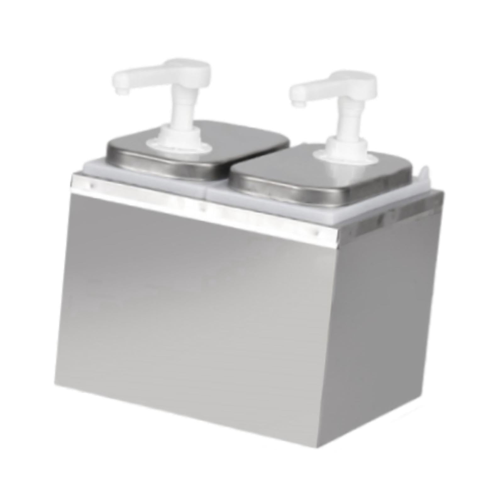 Pompa Erogatrice per, Erogatore per Sciroppo di caffè, Contenitore per Condimenti da 2 L, Sciroppi, Insalata, Ketchup, Pompa per Sciroppo per Cu, 2l 2 Testa