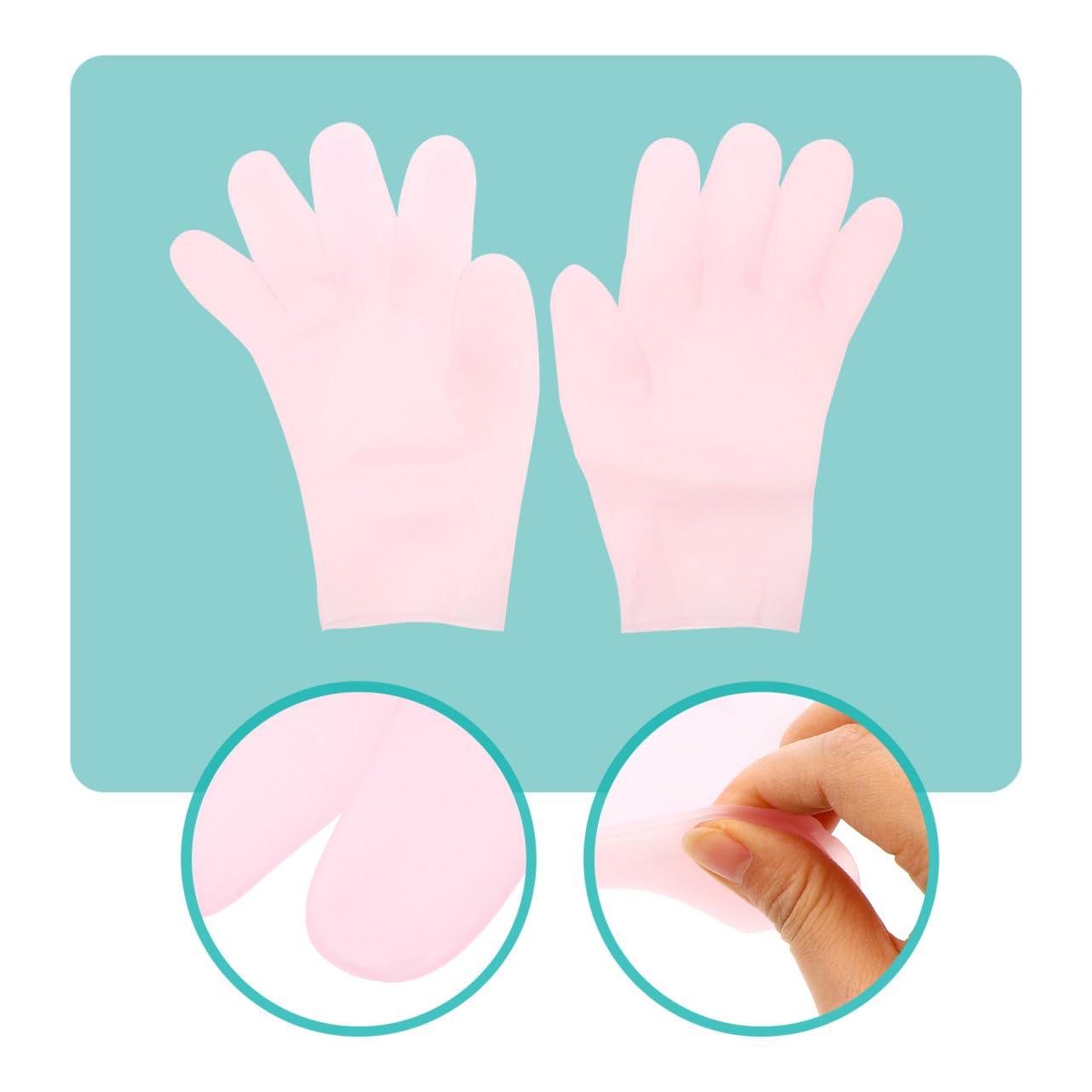 2 pares de guantes hidratantes para el cuidado de las manos, guantes de algodón, exfoliantes para mujer, guantes suavizantes, guantes de spa de gel rosa, sebs, cosméticos,