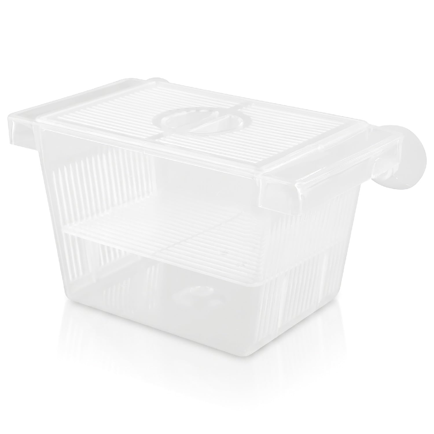 Gaomumu Transparent Floating Fish Fry Breeding Box, Double Layer Isolation Tank with Suction Cup Suitable for Aquarium Fry Shrimp Betta and Guppy Protection and Observation