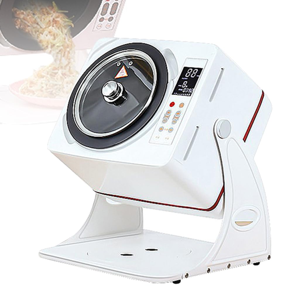 FURLOU Máquina de cocción automática Inteligente de 6 litros, procesador de Alimentos portátil, salteado automático de 360°, ángulo Ajustable de 0-135°, Limpieza térmica automática con un Solo Clic