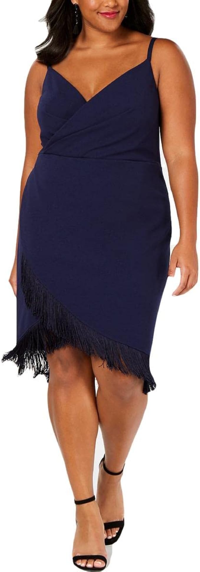 Faux Wrap Dress with Fringe at Amazon 