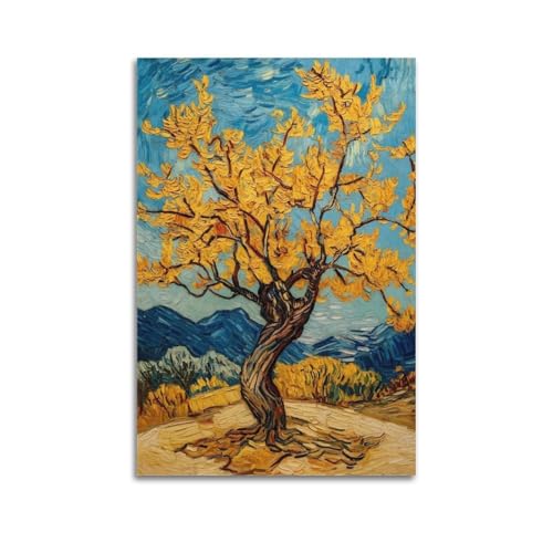 Art mural esthétique et affiche d'arbre rétro pour salon et chambre