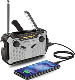 Radio à Piles, Kit de Survie Militaire Complet, Lampe a Pile Portable, Recharge Solaire, manivelle Dynamo et Secteur, Materiel transitor et Dab, FM/AM météo d'urgence