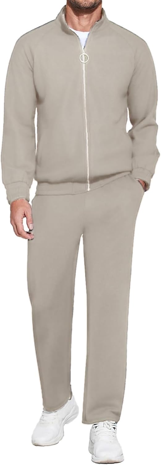 Mens 2 Piece Sweatsuits for Men Full Zip Casual Track Suits Athletic Jogging Suit Sets Sport Sweat Suit